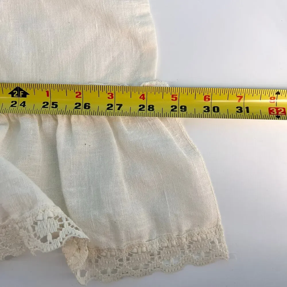 Cottagecore Vintage Cafe Curtain Set Tiered Ruffled Lace Trim 5 Pieces